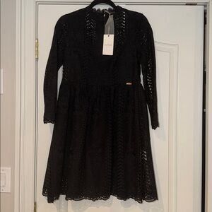 Cristinaeffe Suite Eyelet Black Lace INGRID Dress EU Size 42 - NWT